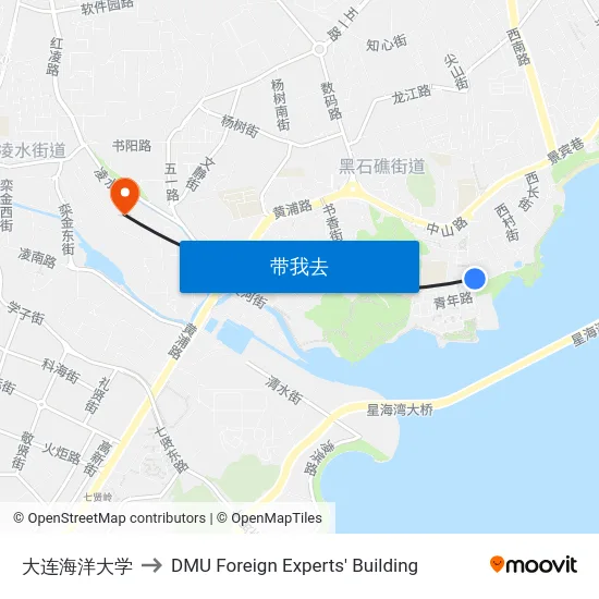 大连海洋大学 to DMU Foreign Experts' Building map