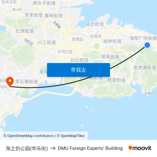 海之韵公园(华乐街) to DMU Foreign Experts' Building map