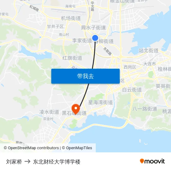 刘家桥 to 东北财经大学博学楼 map