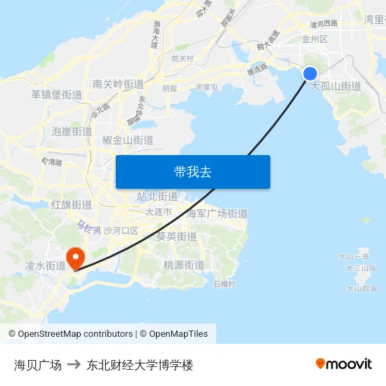 海贝广场 to 东北财经大学博学楼 map