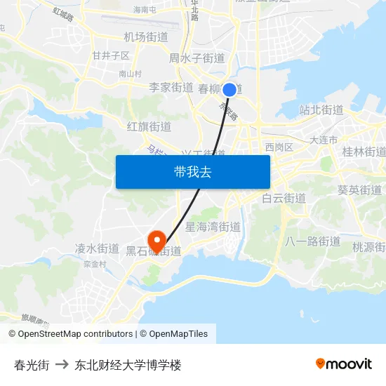 春光街 to 东北财经大学博学楼 map