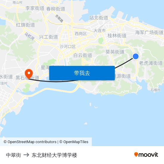 中翠街 to 东北财经大学博学楼 map