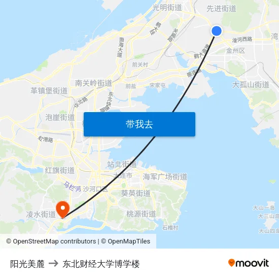 阳光美麓 to 东北财经大学博学楼 map