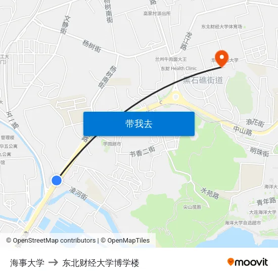 海事大学 to 东北财经大学博学楼 map