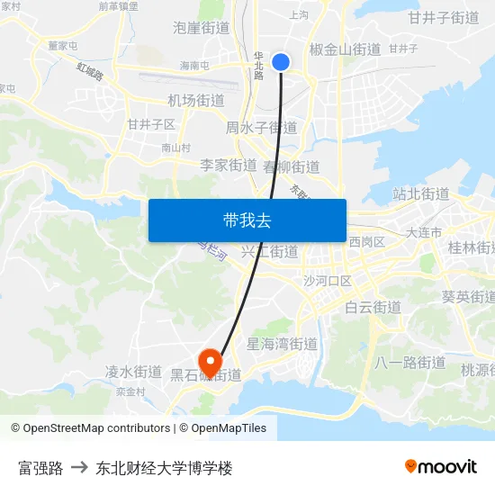 富强路 to 东北财经大学博学楼 map