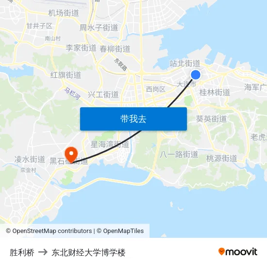 胜利桥 to 东北财经大学博学楼 map