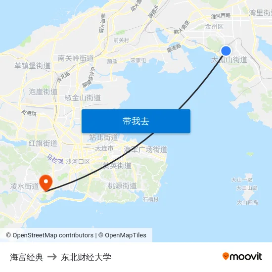 海富经典 to 东北财经大学 map