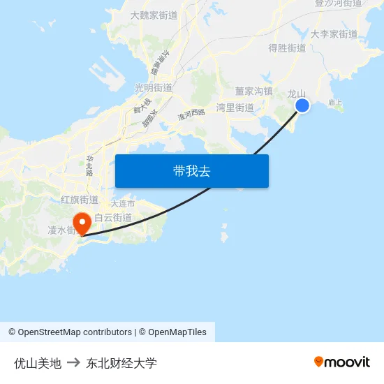 优山美地 to 东北财经大学 map