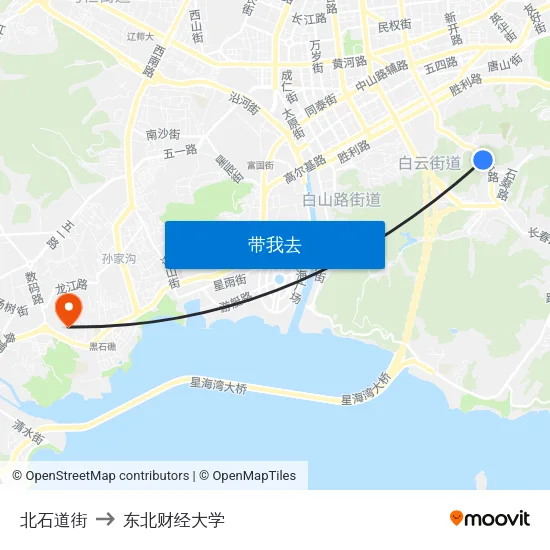北石道街 to 东北财经大学 map