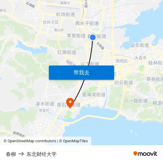 春柳 to 东北财经大学 map