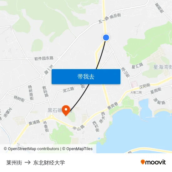 莱州街 to 东北财经大学 map