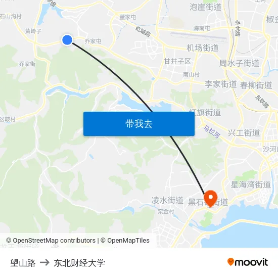 望山路 to 东北财经大学 map