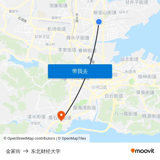 金家街 to 东北财经大学 map