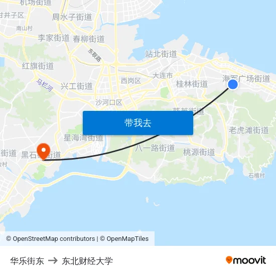 华乐街东 to 东北财经大学 map