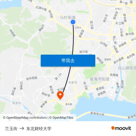 兰玉街 to 东北财经大学 map