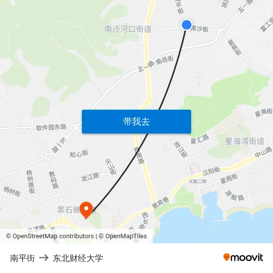 南平街 to 东北财经大学 map