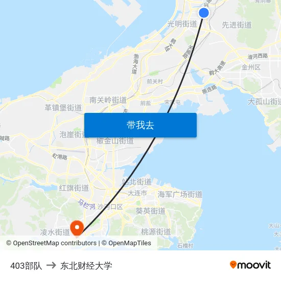 403部队 to 东北财经大学 map