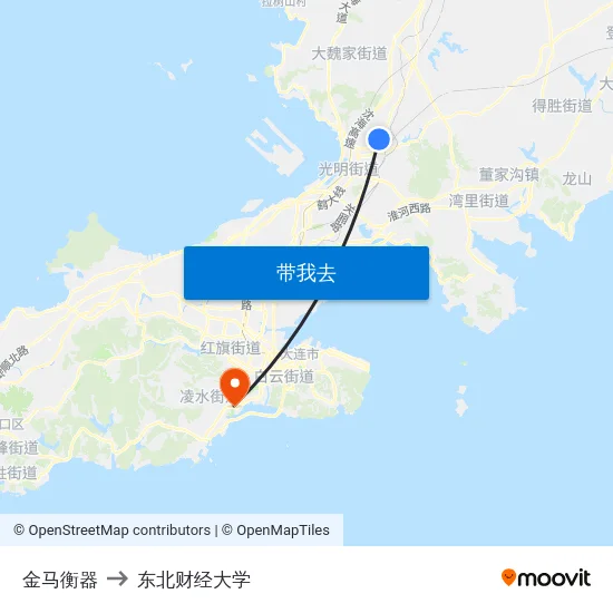 金马衡器 to 东北财经大学 map