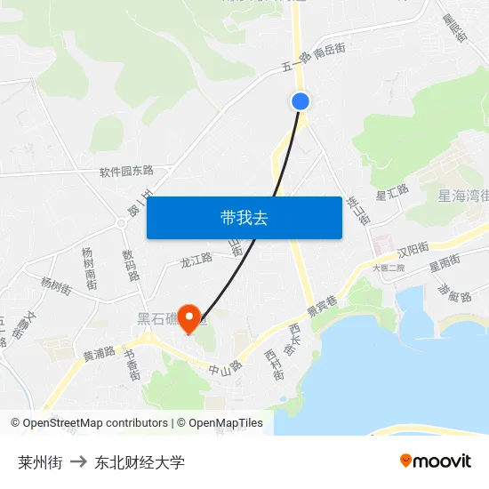 莱州街 to 东北财经大学 map