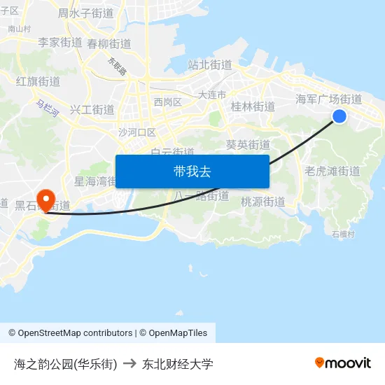 海之韵公园(华乐街) to 东北财经大学 map