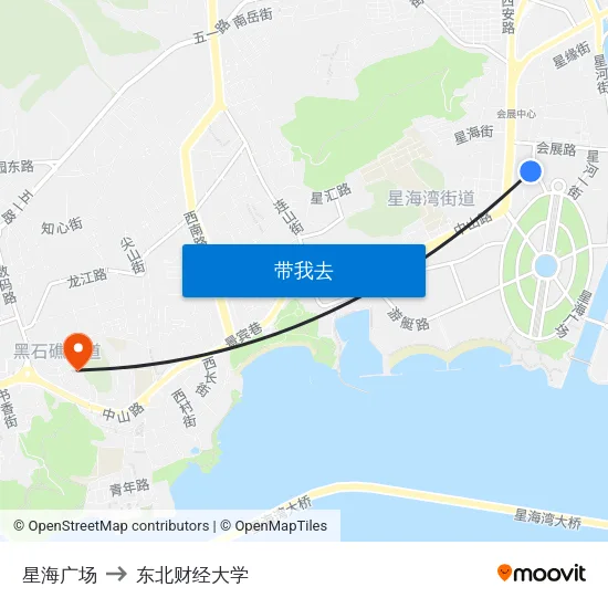 星海广场 to 东北财经大学 map
