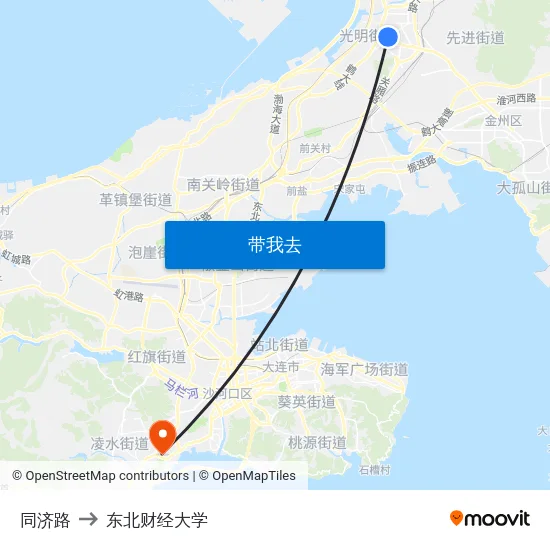 同济路 to 东北财经大学 map