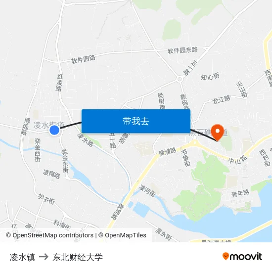凌水镇 to 东北财经大学 map