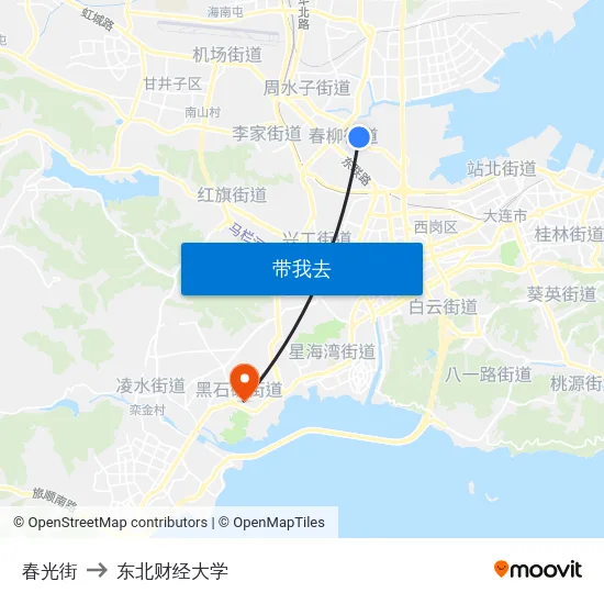春光街 to 东北财经大学 map