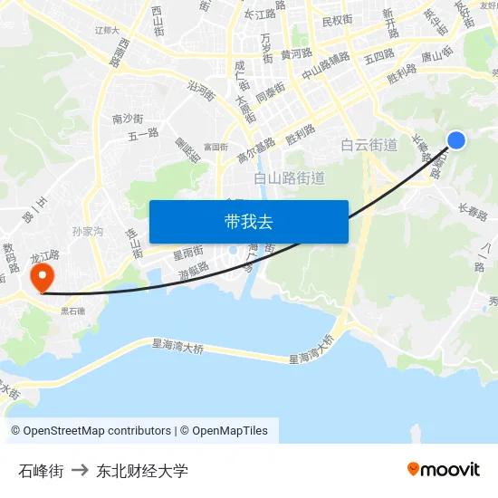 石峰街 to 东北财经大学 map
