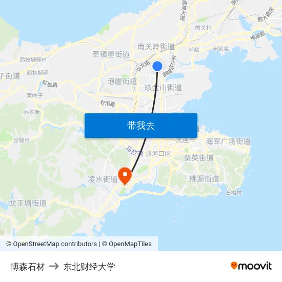 博森石材 to 东北财经大学 map