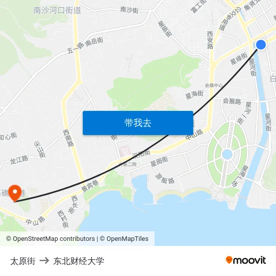 太原街 to 东北财经大学 map