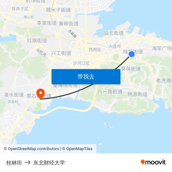 桂林街 to 东北财经大学 map