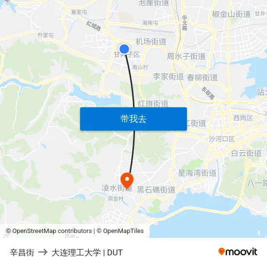 辛昌街 to 大连理工大学 | DUT map