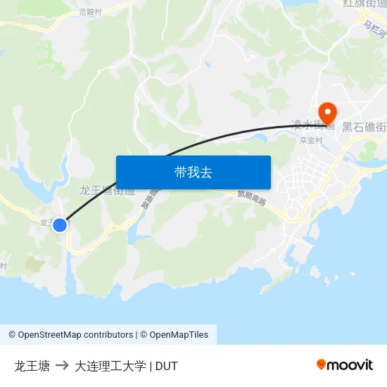 龙王塘 to 大连理工大学 | DUT map