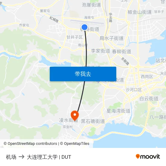 机场 to 大连理工大学 | DUT map