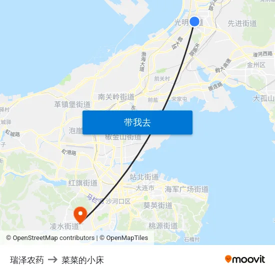 瑞泽农药 to 菜菜的小床 map