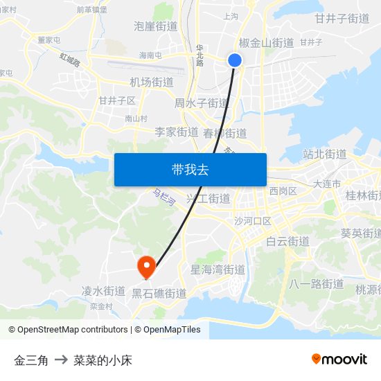 金三角 to 菜菜的小床 map