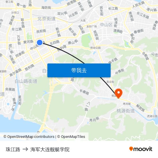 珠江路 to 海军大连舰艇学院 map