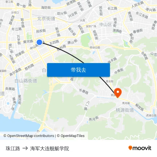 珠江路 to 海军大连舰艇学院 map
