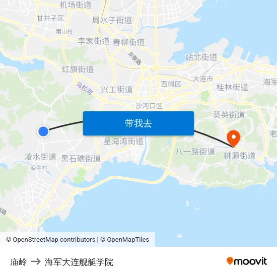 庙岭 to 海军大连舰艇学院 map