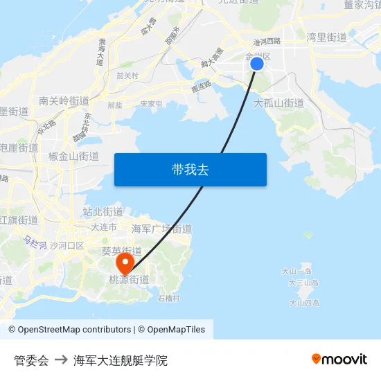 管委会 to 海军大连舰艇学院 map