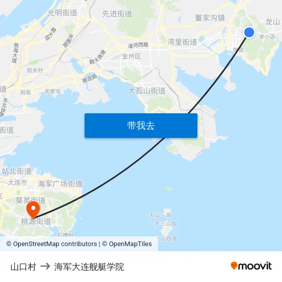 山口村 to 海军大连舰艇学院 map