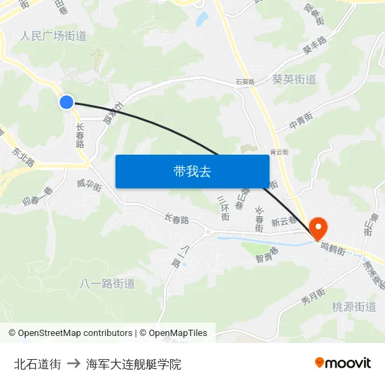 北石道街 to 海军大连舰艇学院 map