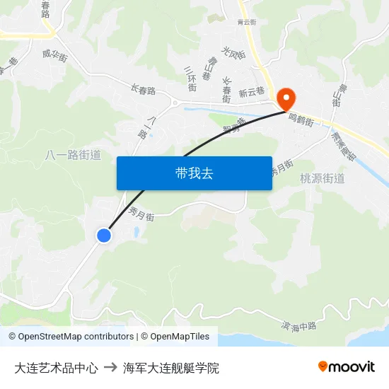 大连艺术品中心 to 海军大连舰艇学院 map