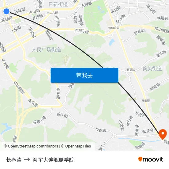 长春路 to 海军大连舰艇学院 map