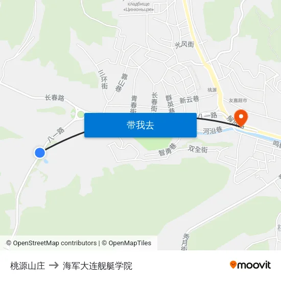 桃源山庄 to 海军大连舰艇学院 map