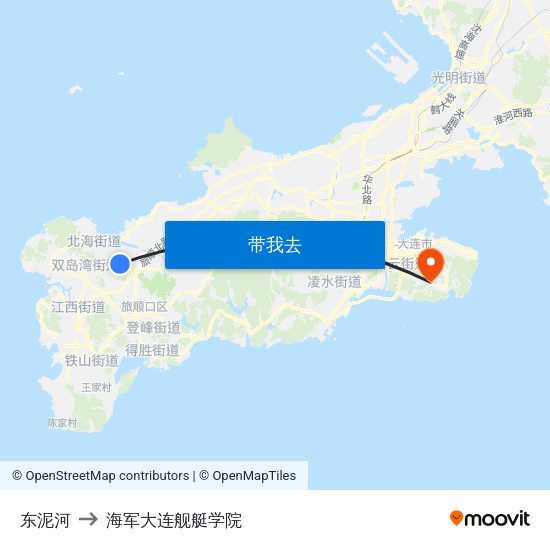 东泥河 to 海军大连舰艇学院 map