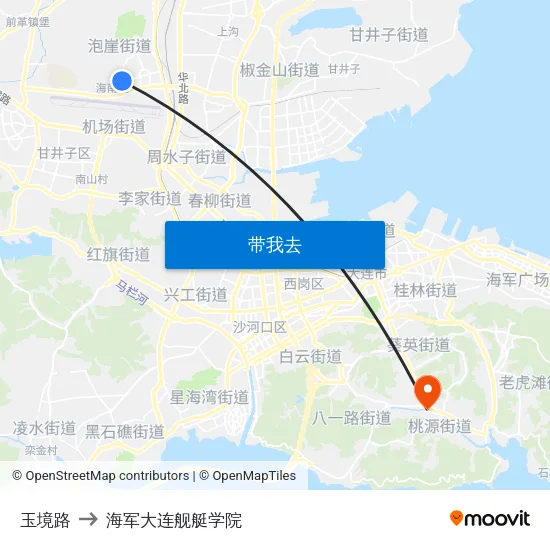 玉境路 to 海军大连舰艇学院 map