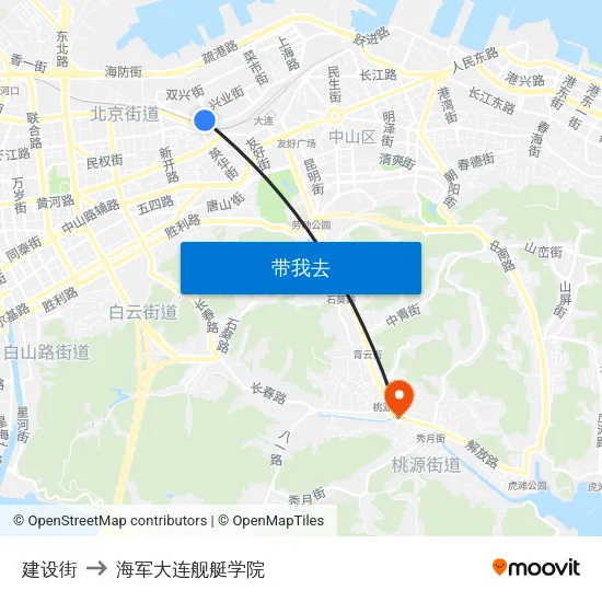 建设街 to 海军大连舰艇学院 map