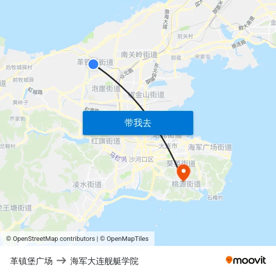 革镇堡广场 to 海军大连舰艇学院 map